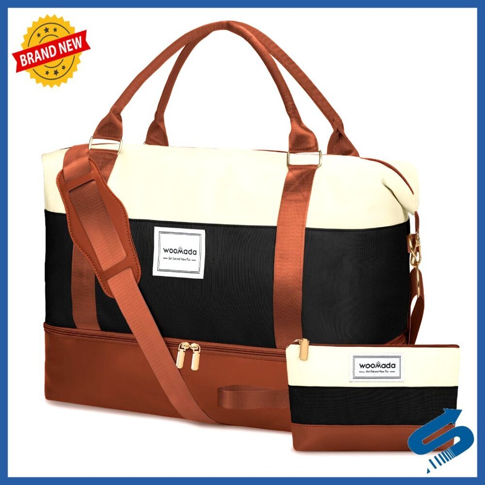 Large Weekender Carry On Bag with Shoe Compartment & Laptop Sleeve